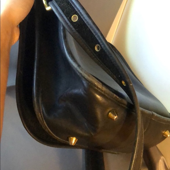 Black leather Coach bag / satchel - vintage - Picture 5 of 9